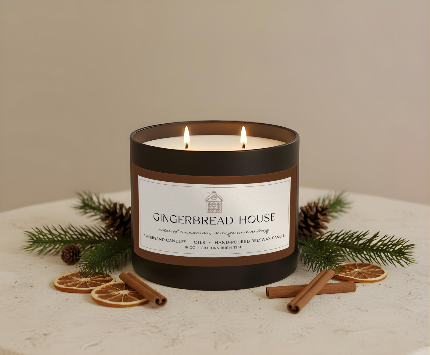 Gingerbread House Beeswax Candle