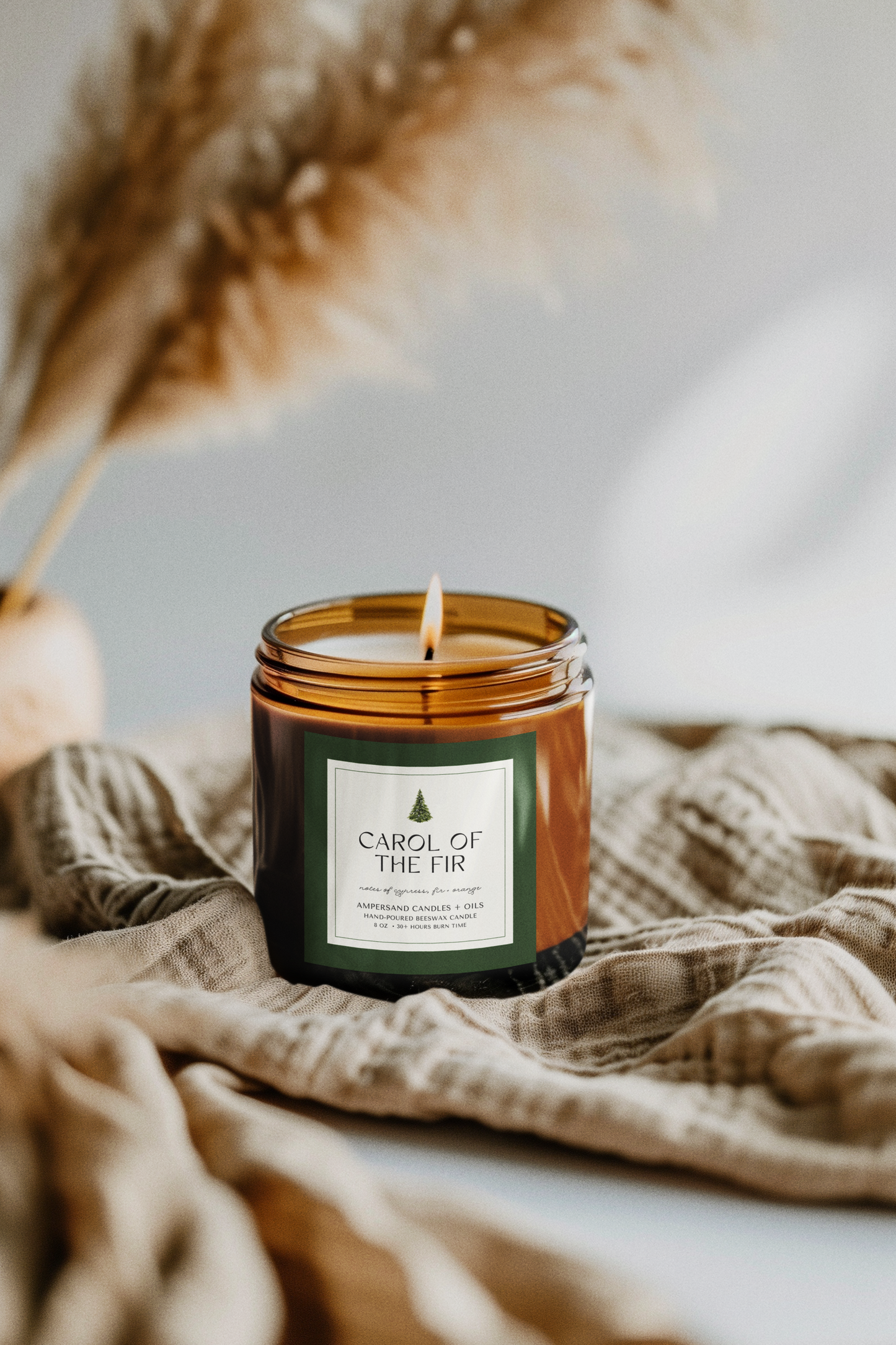 Carol of the Fir Beeswax Candle