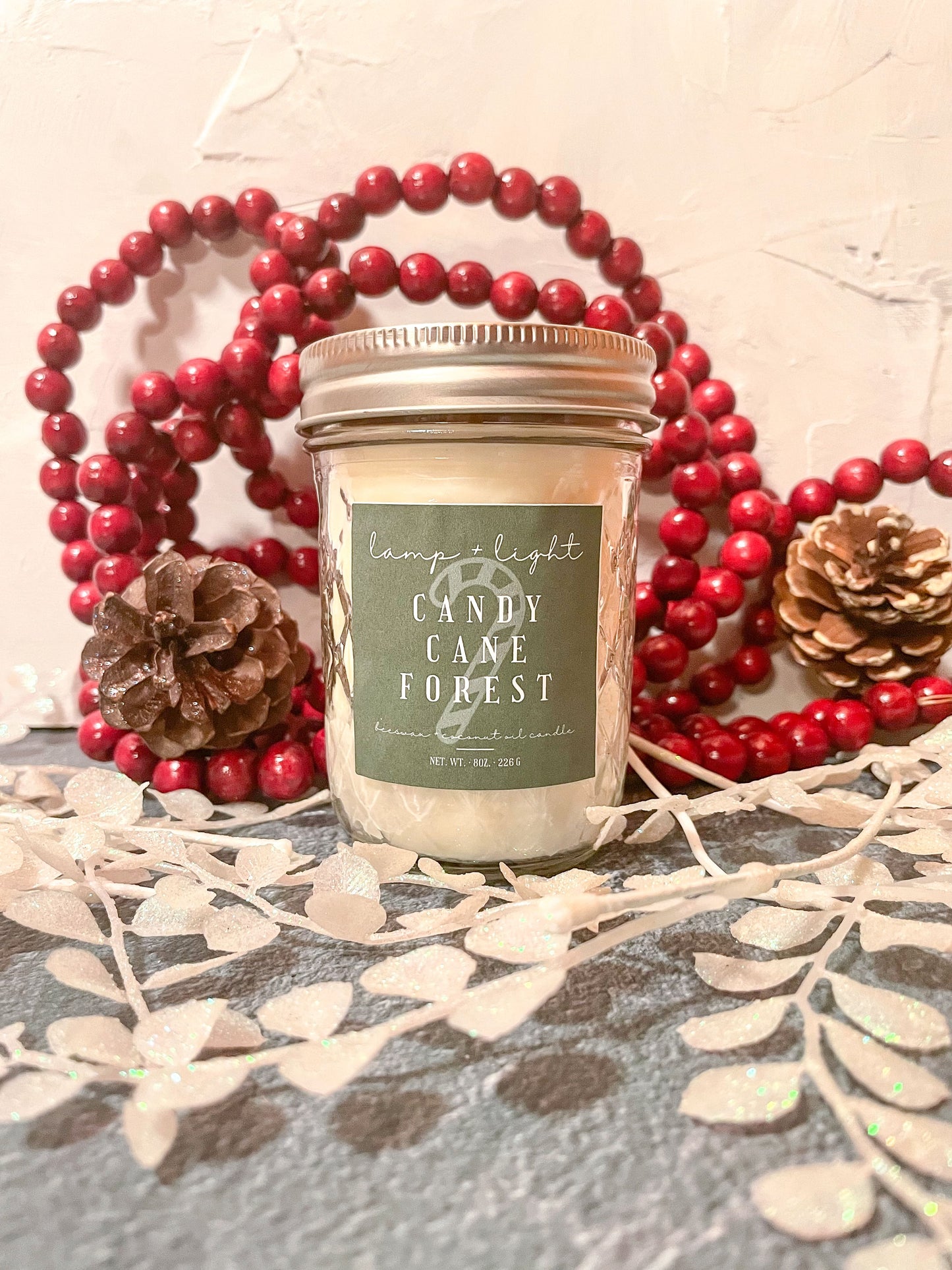 Candy Cane Forest Soy Candle (10oz)