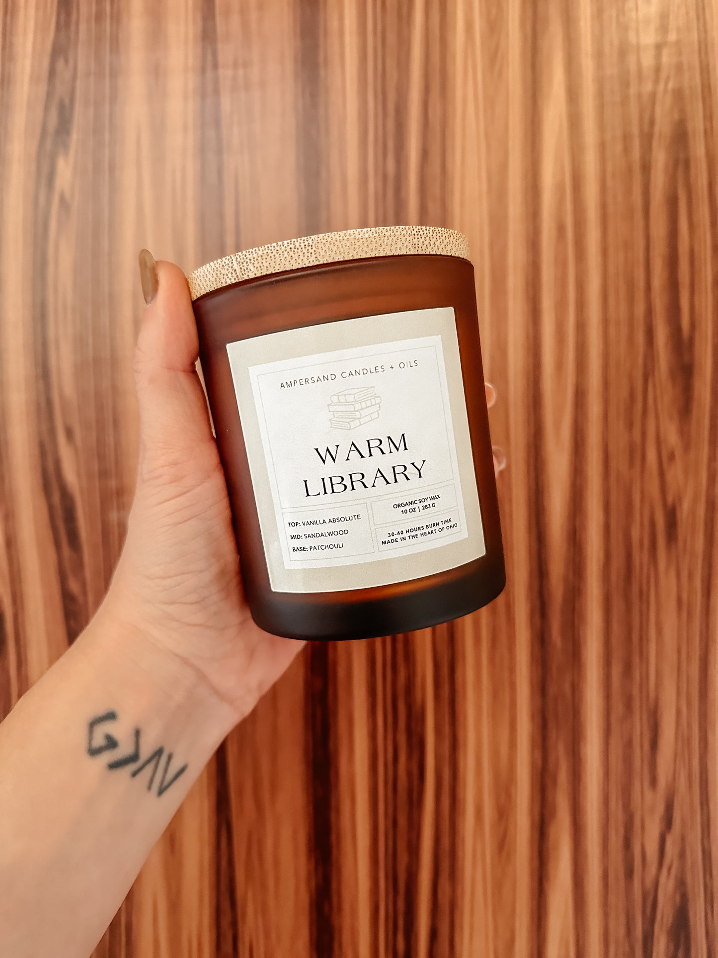 Warm Library Beeswax Candle