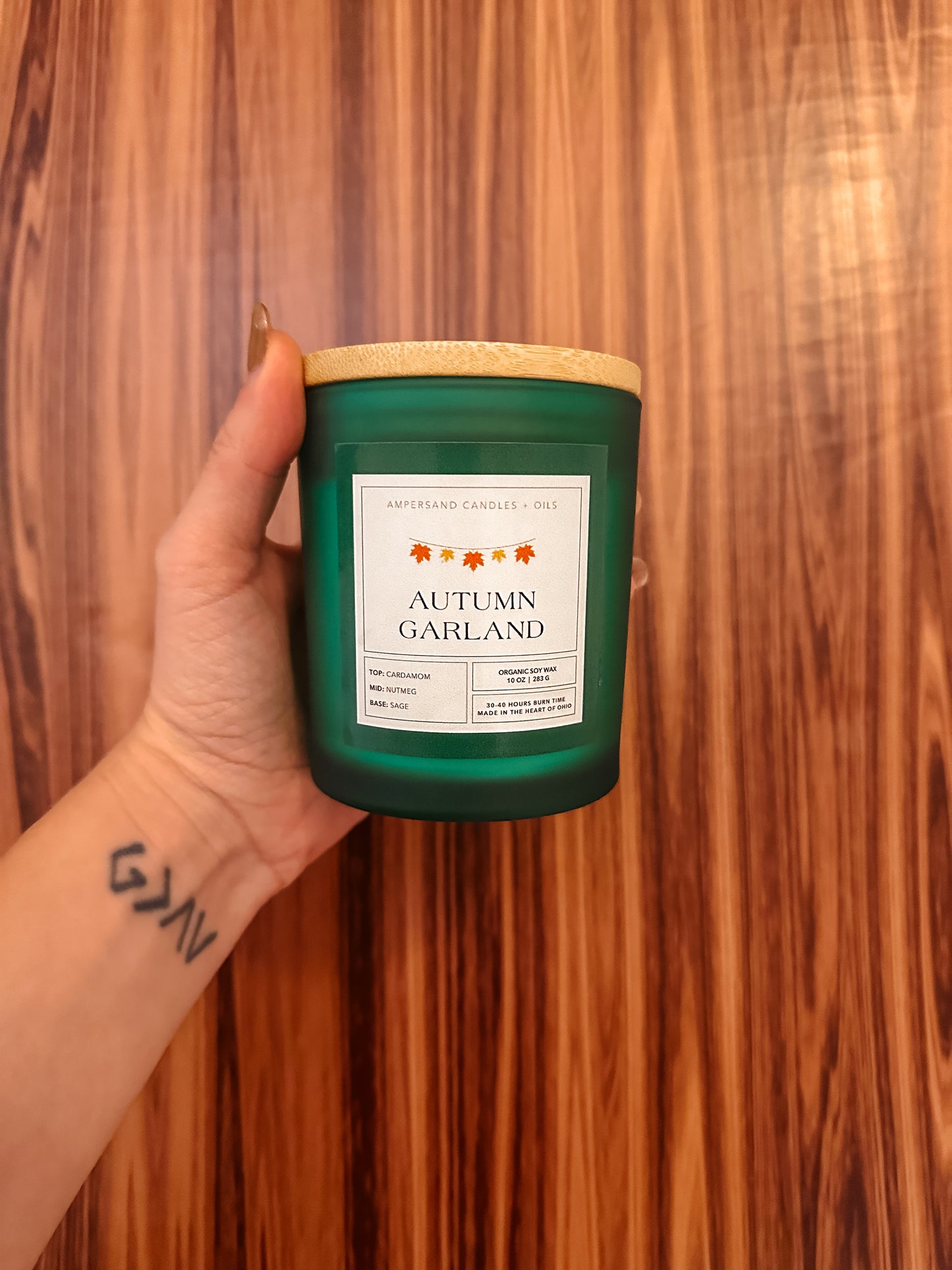 Autumn Garland Beeswax Candle