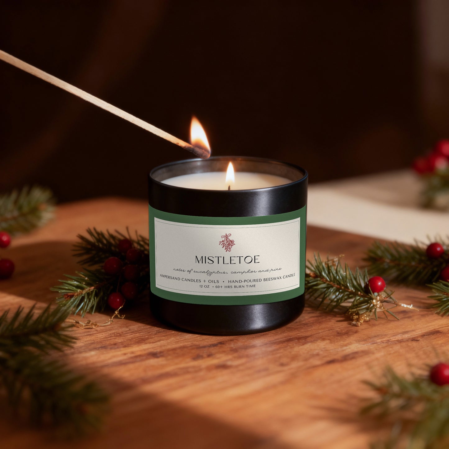 Mistletoe Beeswax Candle