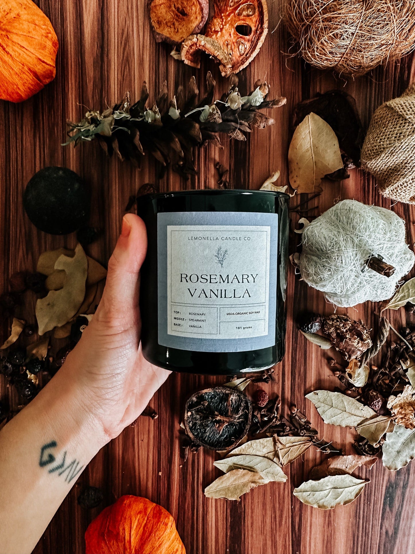 Rosemary Vanilla Beeswax Candle