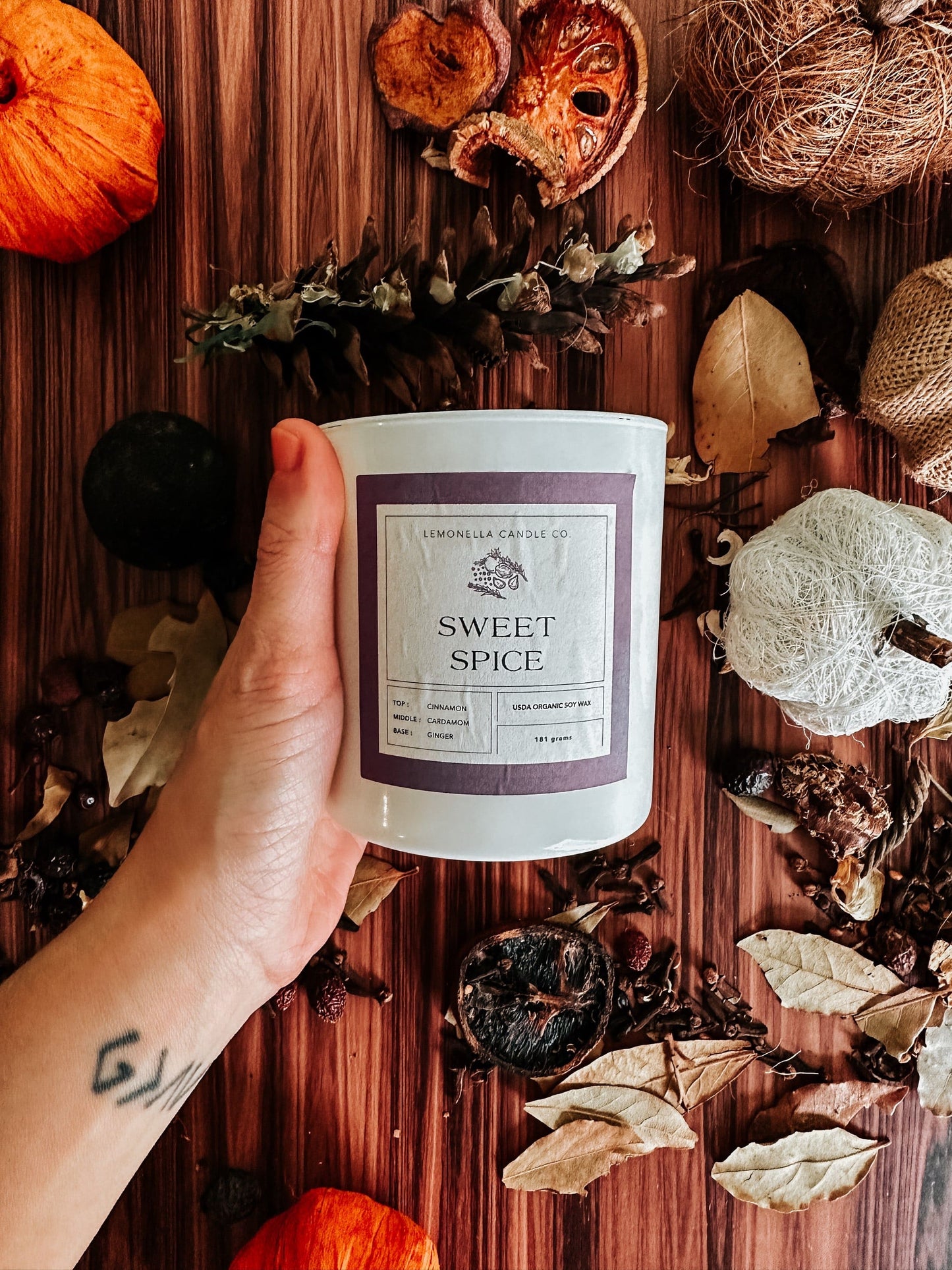 Sweet Spice Beeswax Candle