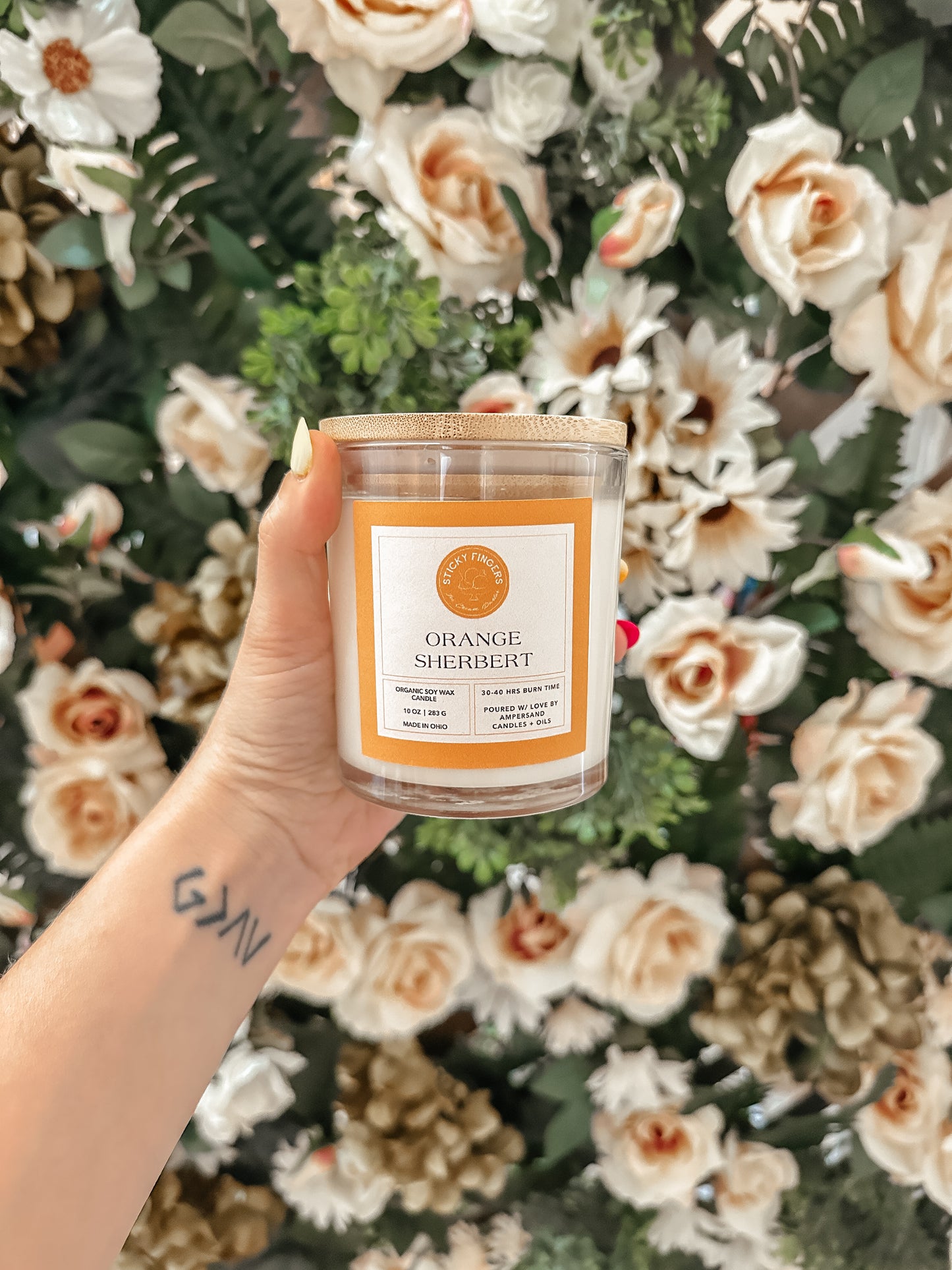 Sticky Fingers Ice Cream x Ampersand - Orange Sherbert Soy Wax Candle (10oz)