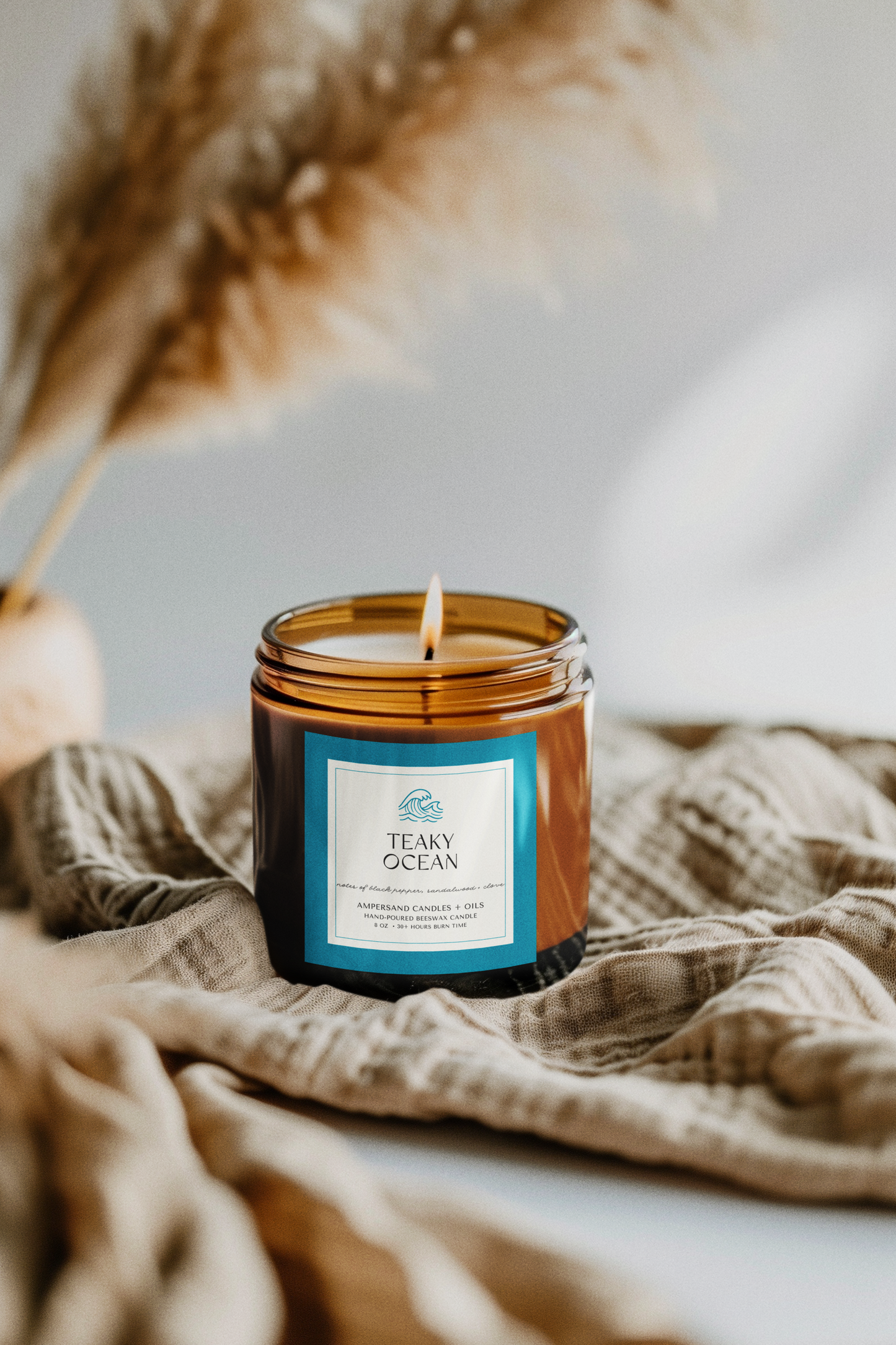 Teaky Ocean Beeswax Candle