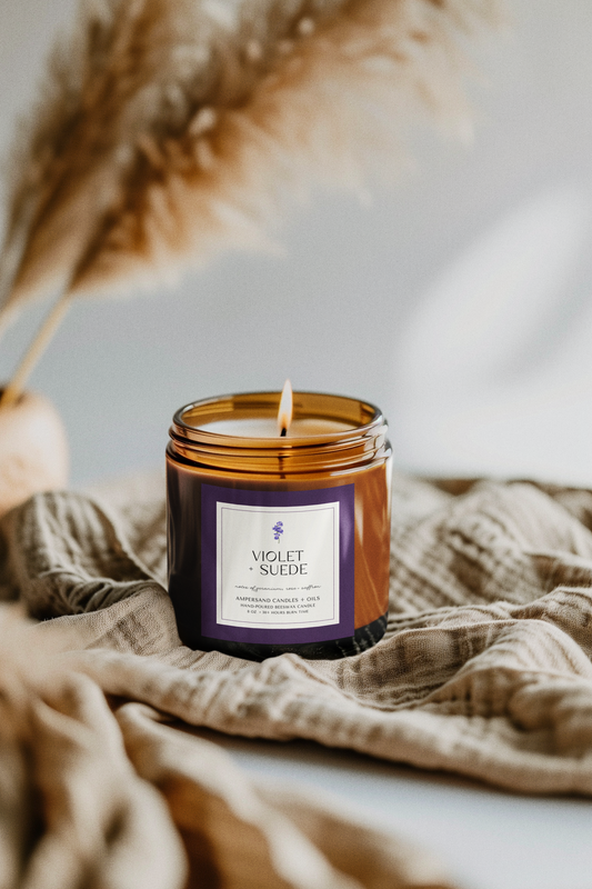 Violet & Suede Beeswax Candle